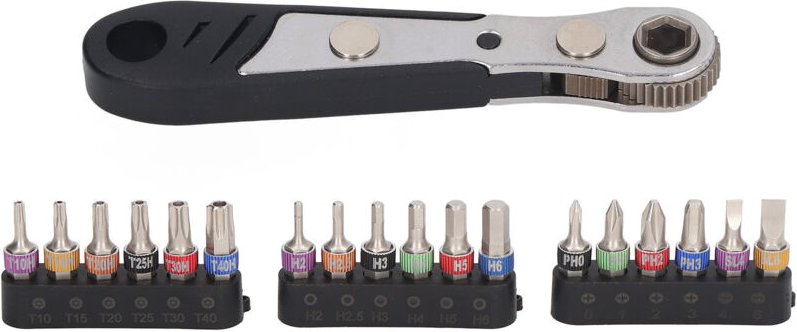 19-teiliges 110-mm-Ratschenschraubendreher-Set, Mini-1/4"-Ratschenschlüssel und 18 Schraubendreherbits, 1/4"-Antrieb mit...