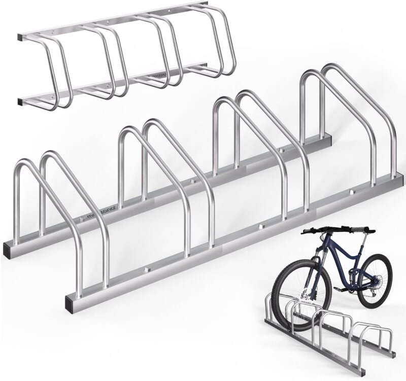 Thumbnail - Monzana - Fahrradständer für 2-6 Fahrräder 30-65 mm Reifenbreite rostfreier Stahl selbstsichernde Schrauben Mehrfachstän...