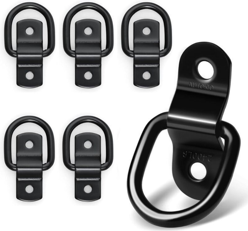 Set mit 6 Anhänger-Zurrösen, D-Ring, Anhängerzubehör, maximale Traglast: 400 kg, Zurrösen