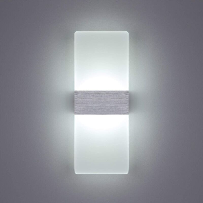 6W led Wandleuchte Innen 6000K Kaltweiß Acryl Wandlampe Modernes Design Größe: 29 x 11 cm. Es dient zur Dekoration von W...