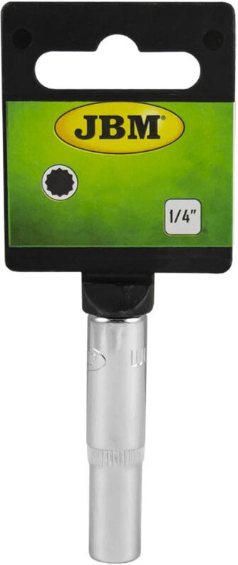 JBM - 1/4' Steckschlüssel mit 12 Kanten von 8mm. 50mm lang. Chrom 13588