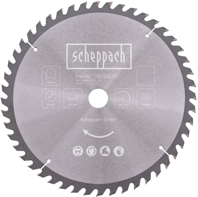 Hw Kreissägeblatt Ø305mmx3mmx30mm/48 z HM140L - Scheppach