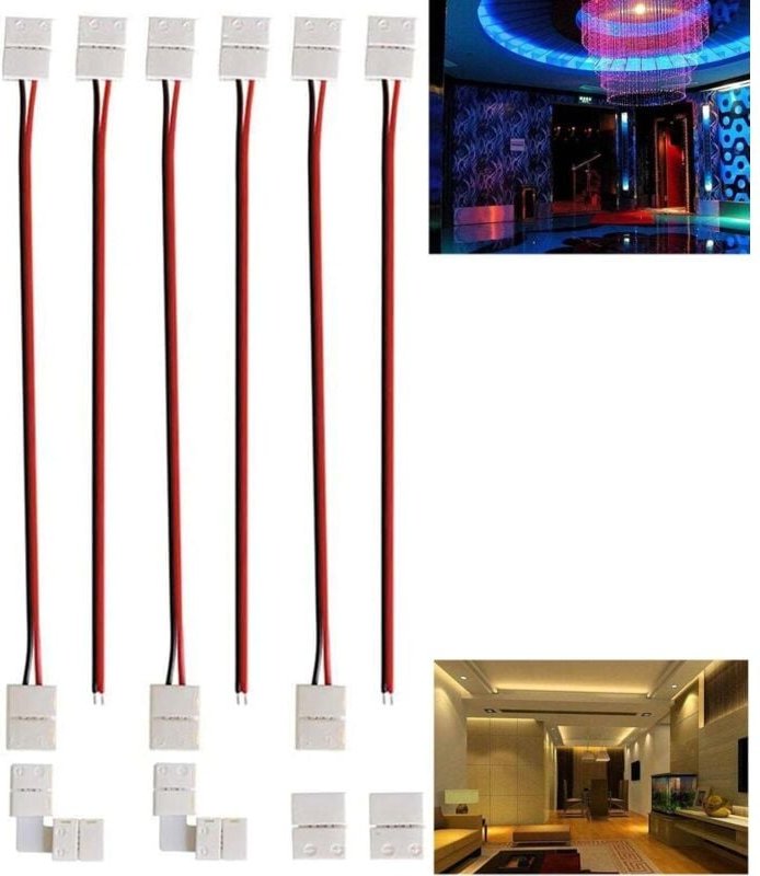 Thumbnail - Bluedeer - 2 polig led Strip Connector, 8mm led Stripe Verbinder Adapter, 2Pin Verbindungskabel Verbinder, für 8mm Breit...