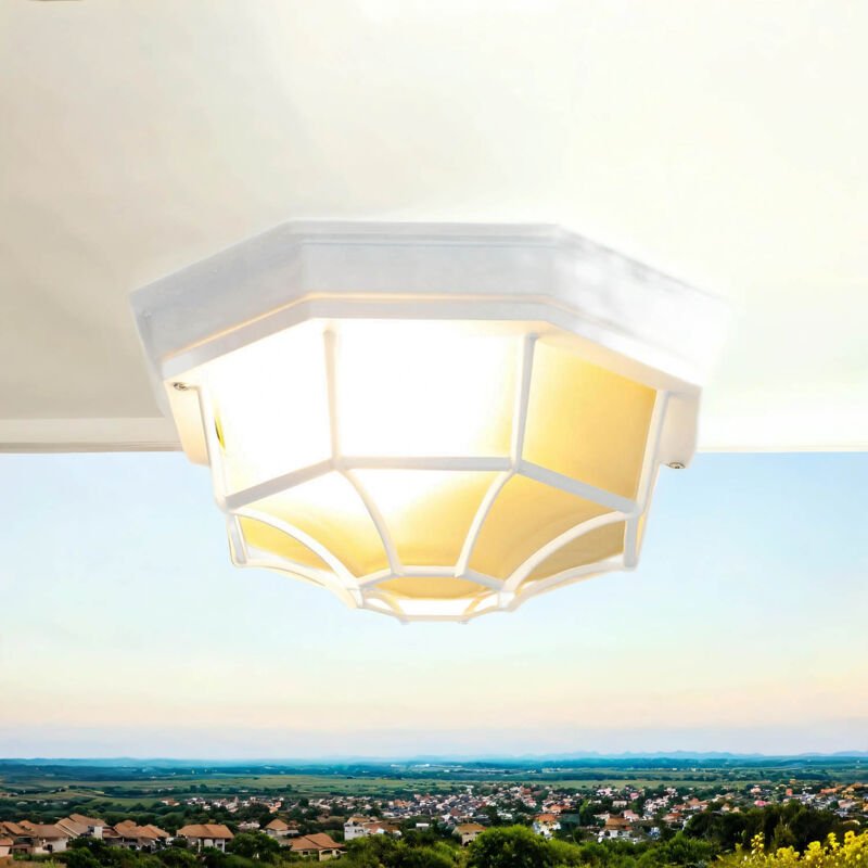 Licht-erlebnisse - Außen Deckenleuchte milano E27 wetterfest Ø27cm IP44