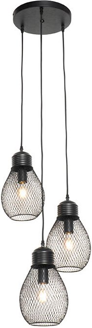 Design Hängelampe schwarz 3-flammig - Raga