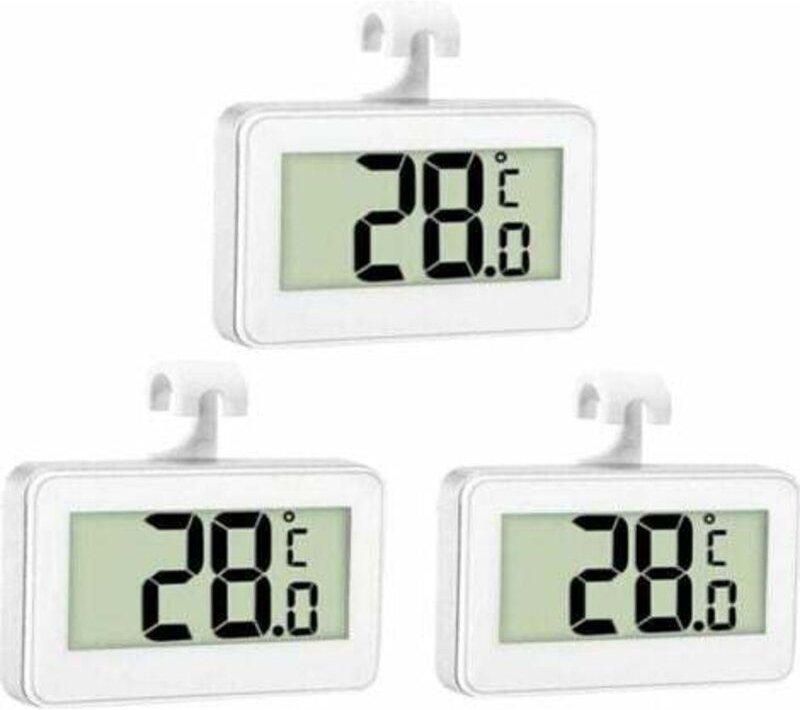 3-in-1-Kühlschrankthermometer, digitales Gefrierschrankthermometer, Kühlschrank-/Schlafzimmerthermometer, wasserdichtes ...