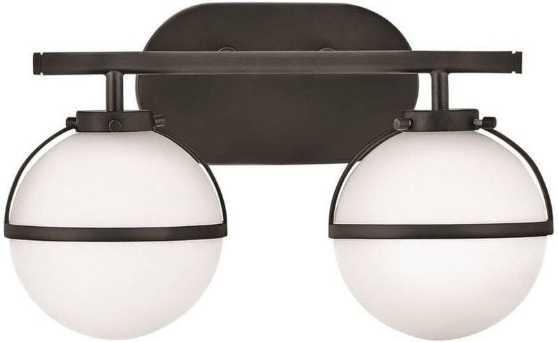 Elstead Hinkley Hollis Badezimmer-Wandleuchte Schwarz, IP44