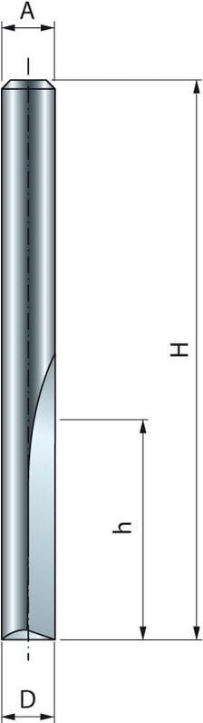 Freud - Zweischneidiger gerader Bohrer Ø5 H12,7/50,8 Q8 Z2 - F03FR01438 -04-11308P