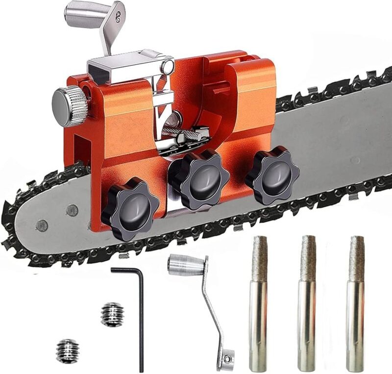 Kettensägen-Schärfvorrichtung, tragbares, schnell schärfendes Kettensägen-Schärfwerkzeug-Set, geeignet für alle Arten vo...