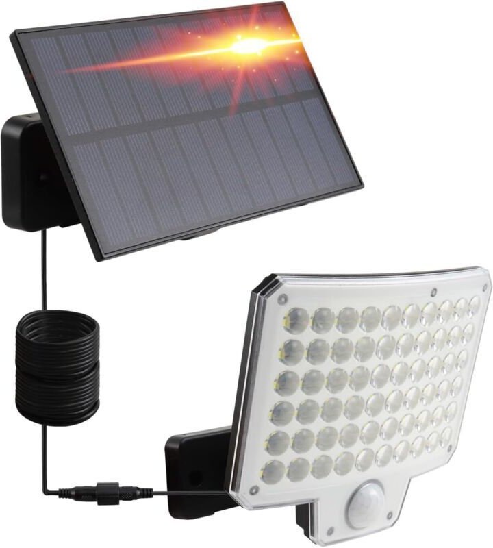 da LIGHT Solar-Außenleuchte – 240 LEDs – Superhell – IP65 wasserdicht – Mit Bewegungsmelder – Sicherheitswandleuchte für...