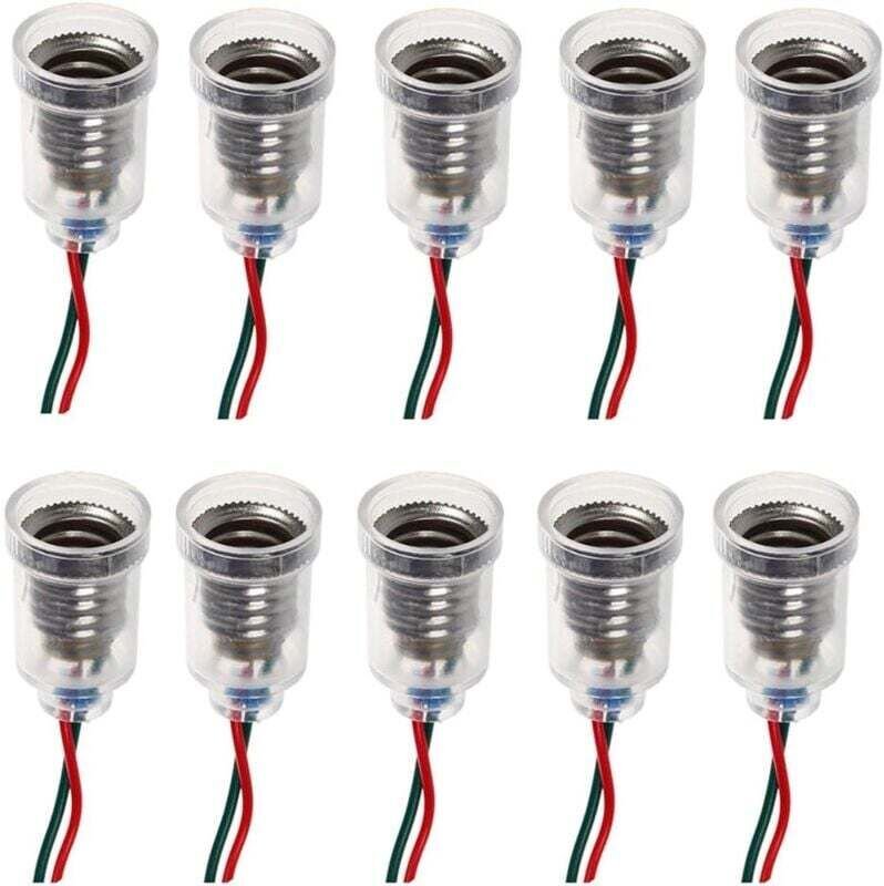10 Stück E10 Lampensockel LED Schraubmontage Kleine Glühbirnenhalter Lampenfassung mit Kabelfassung für Experimentiersch...