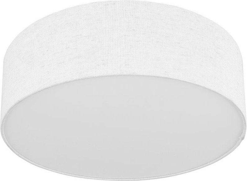 Thumbnail - Deckenleuchte weiß rund Deckenleuchte Stoff weiß Lampe Textil, Wohnzimmer, Metall Stoffschirm, 3x E27 Fassungen, DxH 40x...