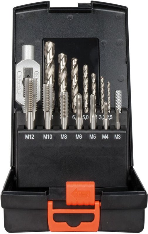 Projahn - Kombination Gewindesätze (15-tlg. Einschnitt-Gewindebohrer) 99989