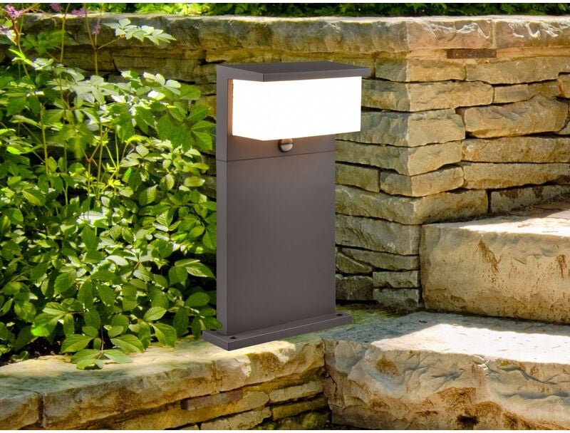 Trio Leuchten - led Sockelleuchte nestos mit Bewegungsmelder Anthrazit, Höhe 45cm