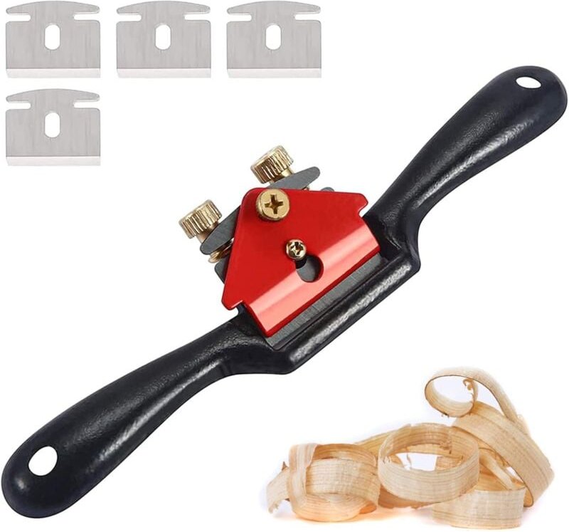 Hobelhobel Holzhandhobel, Holzbearbeitungshandwerkzeug, 9'' verstellbarer manueller Hobelhobel mit 4 Klingen