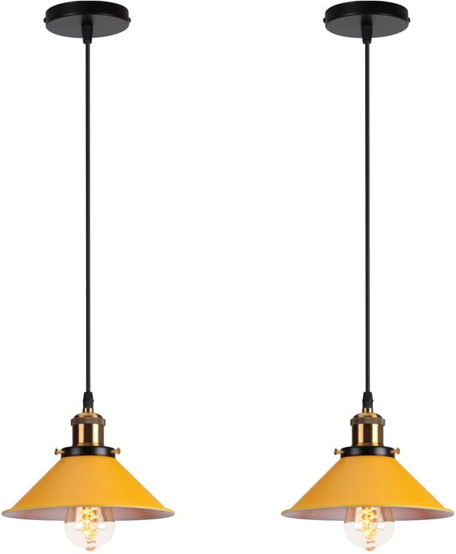 Pendelleuchte Vintage Kronleuchter mit Ø22cm Metall Lampenschirm Hängelampe Edison Art Lampe für Esszimmer Wohnzimmer Re...