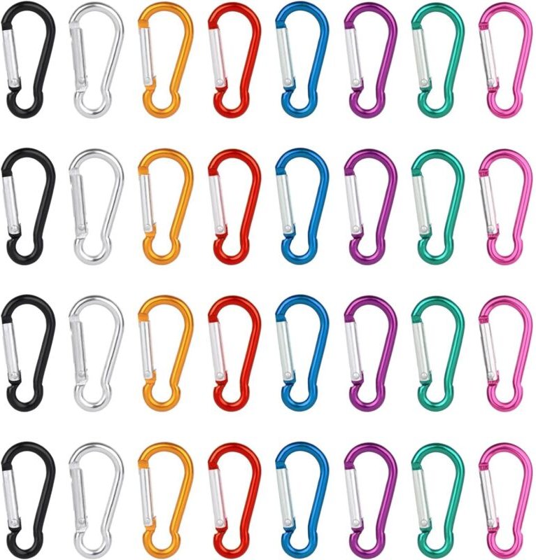 Karabiner, kleiner Karabiner, 8 Farben, Mini-Aluminium-Karabiner, kleiner Karabiner-Schlüsselanhänger, leichter und lang...