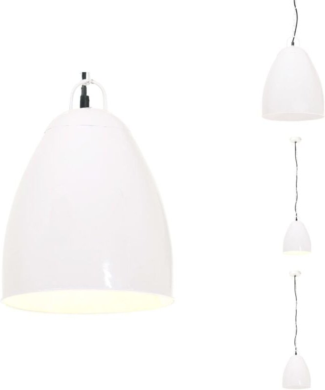 Hängelampe Industriestil 25 w Weiß Rund 32 cm E27 - Hängelampe - Industrielampen - Wohnraumbeleuchtung - Küchenlampe - E...