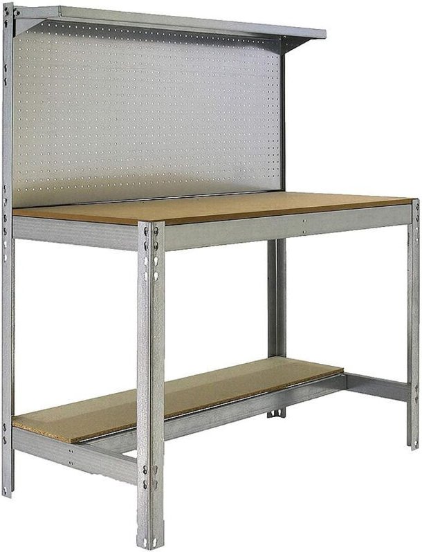 SimonRack - Werkbank-Bausatz 1440x1500x600mm Belastung 600Kg - SIMONWORK BT3 1500 GALVA/HOLZ