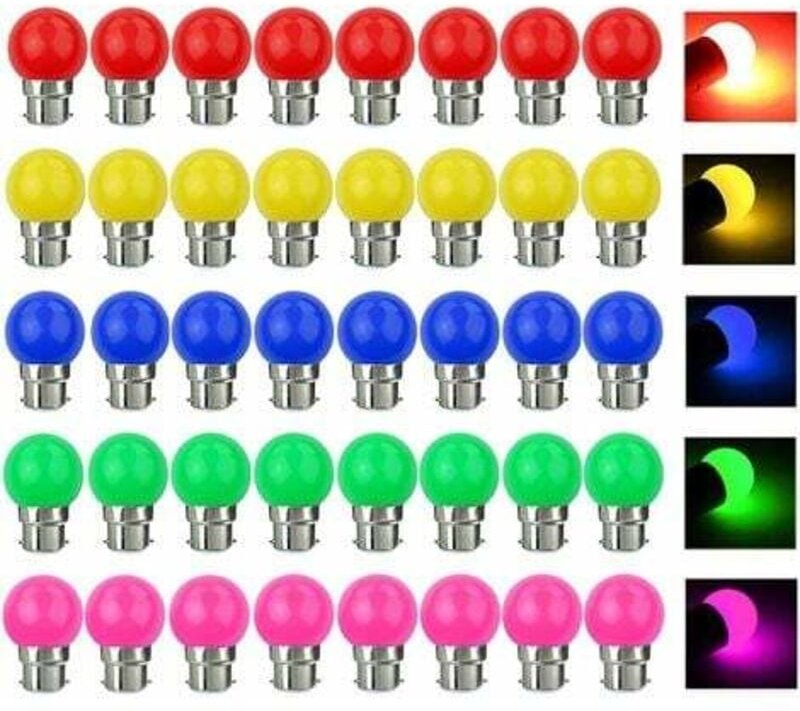 Thumbnail - Lablanc - Packung mit 40 farbigen LED-Lampen, B22, 3 w, entspricht 30 w, 300 lm, ac 220 v, B22-Bajonett-Glühbirnen, Girl...