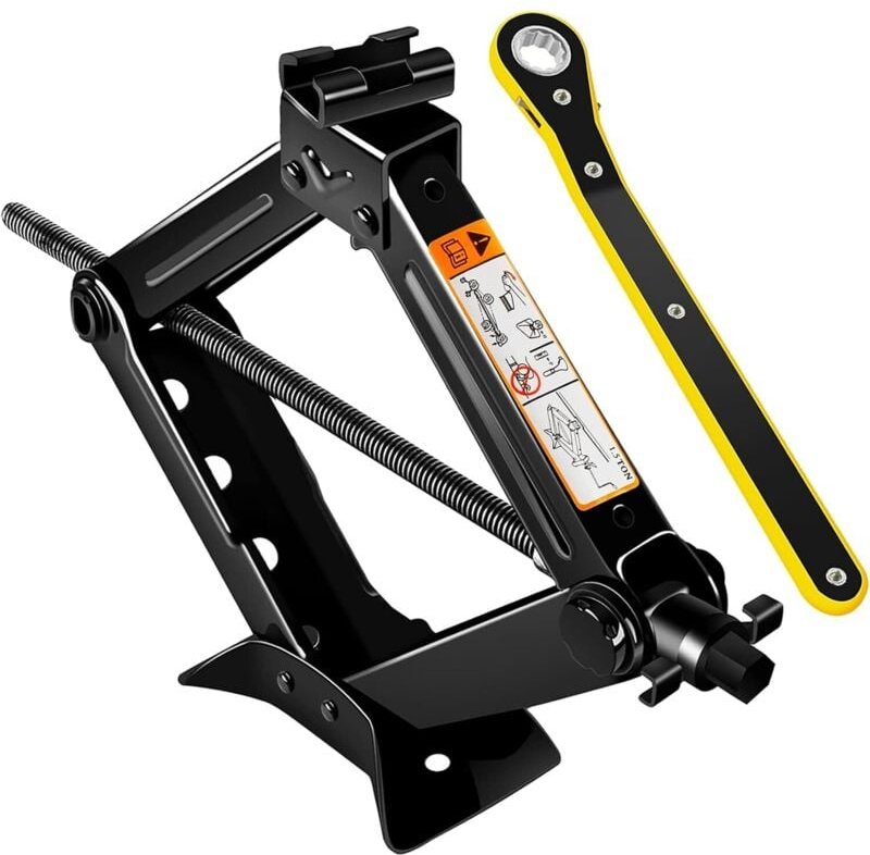 Wagenheber 2,5 t/2500 kg, Universal-Wagenheber mit Gummiauflage, tragbarer Wagenheber mit Schlüssel für Radmuttern, Kfz-...