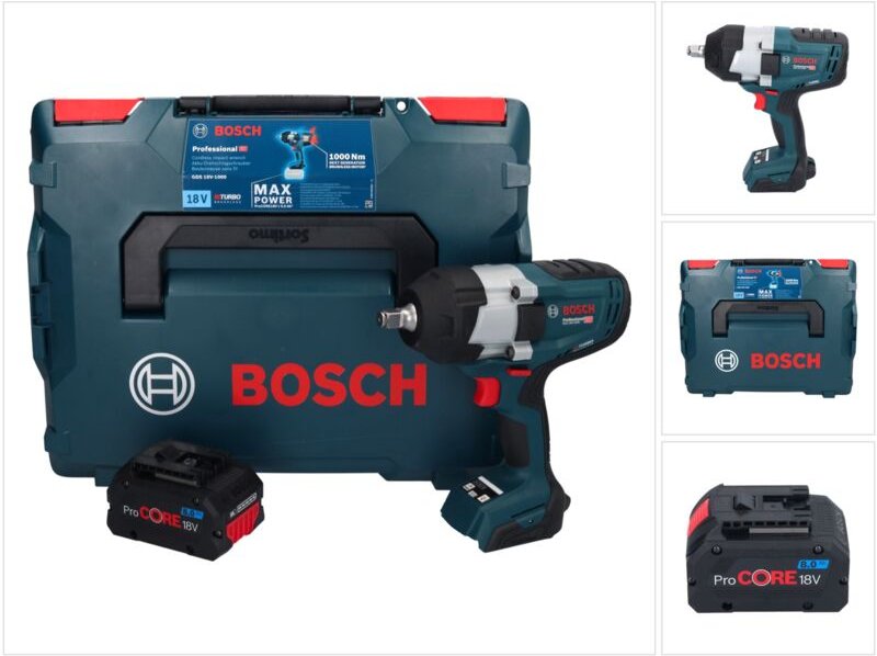 Bosch Professional - Bosch gds 18V-1000 Professional Akku Drehschlagschrauber 18 v 1000 Nm biturbo Brushless + 1x ProCOR...