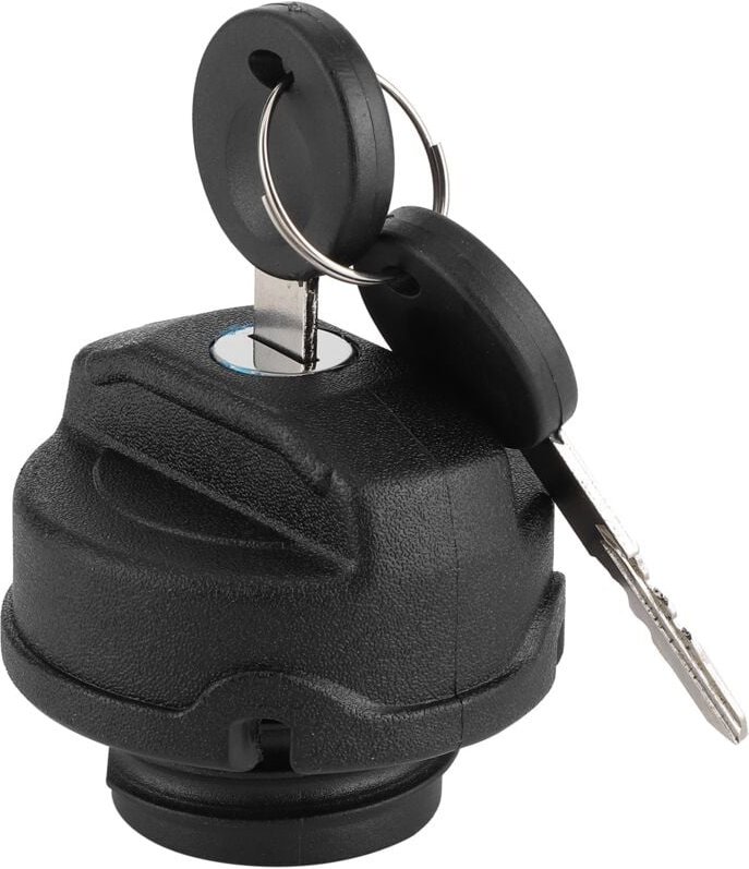 Eosnow - Kraftstofftank-Einfülldeckel, schwarzer ABS-Benzinverriegelungsdeckel, passend für Kfer/Polo/Caddy, mit 2 Schlü...