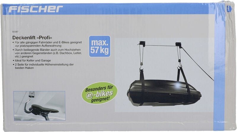 Fahrrad 50387 Deckenlift Anzahl Einstellplätze=1 Schwarz - Fischer
