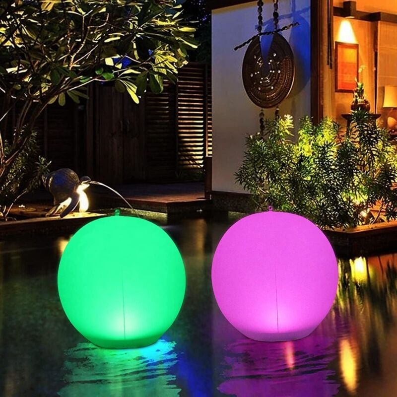 Thumbnail - 2 Stück Solarlampe, schwimmend, Solarkugel, led, wasserdicht IP67, Leuchtkugel 4 Modi, Nachtlampe mit led, Farbwechsel, ...