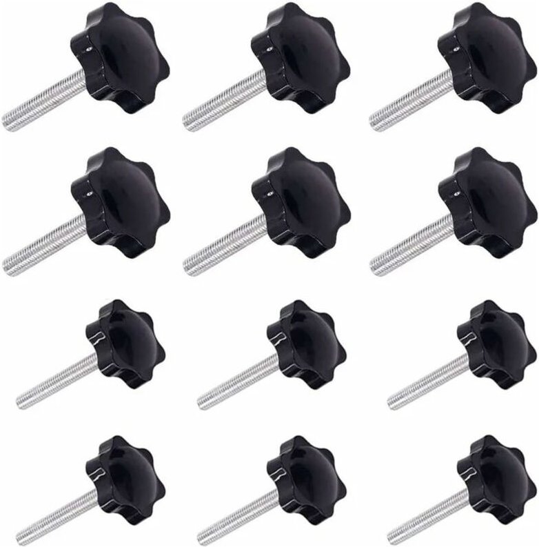 12 Stück M6 (31) × 40 mm und M8 (38) × 40 mm Spanngriff mit Gewinde Männlich Gripandles Schrauben Knöpfe Griffe Sternkno...