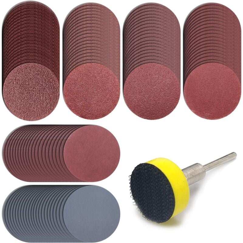 120er-Pack 25-mm-Schleifscheiben mit 3,2-mm-Schaft für Dremel und die meisten Rotationswerkzeuge, 100/180/240/400/1500/3...