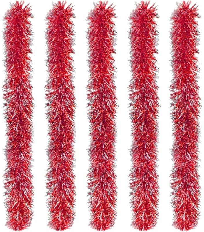 10 m lange Weihnachtsgirlande, leuchtender Baumschmuck für drinnen und draußen, ideal für die Weihnachtszeit, in Rot