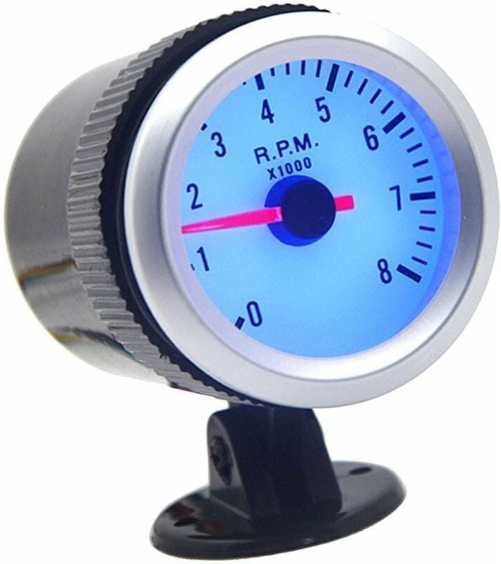 Shining House - Drehzahlmesser mit Halter für Auto, 52 mm, blaues LED-Licht