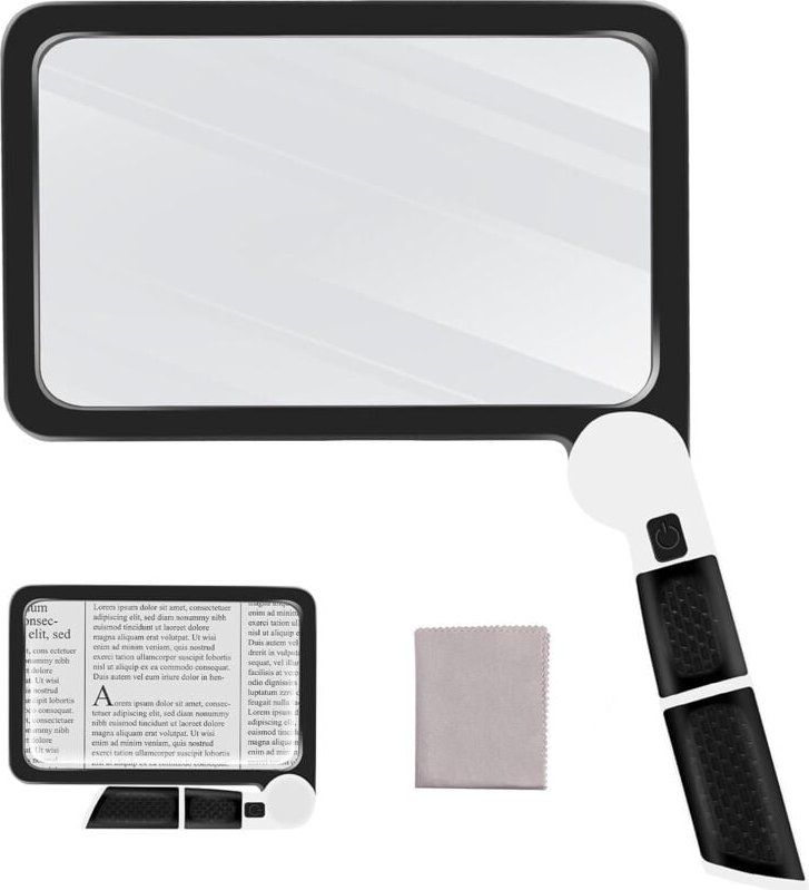 Tigrezy - 5-fache Lupe mit Licht zum Lesen, mit 48 LED-Licht und Blendschutzlinse, ideal für Senioren, Makuladegeneratio...