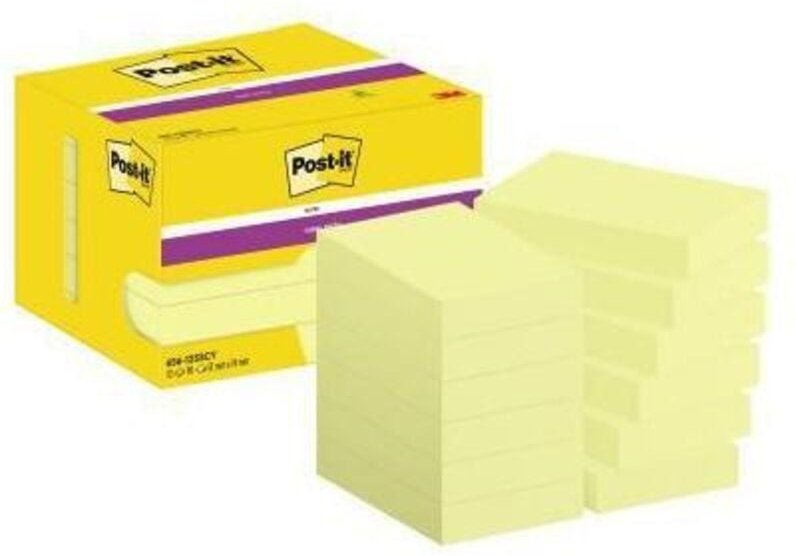 3M - Haftnotiz ® Super Sticky Notes 73 x 47,6 mm (b x h) gelb 90 Bl./Block 12 Block/Pack.