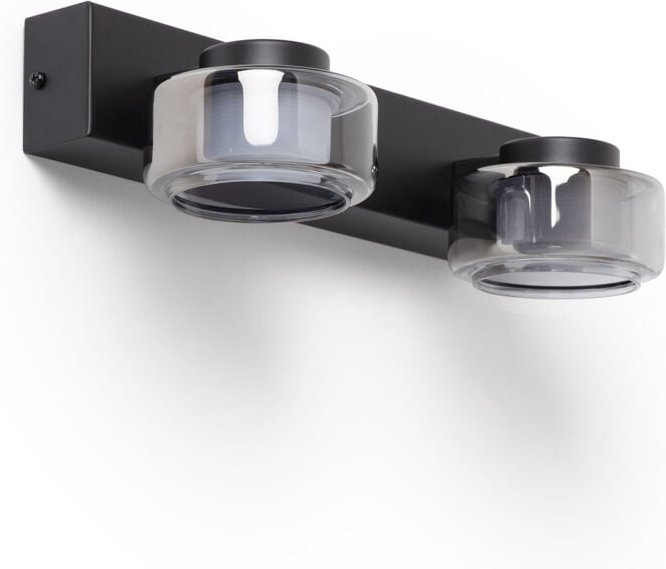 Efectoled - led Wandleuchte 8W Badezimmer Metall und Glas Zisna Schwarz