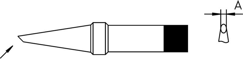 Weller - 4PTDD8-1 Lötspitze Rundform, abgeschrägt Spitzen-Größe 5 mm Inhalt 1 St.
