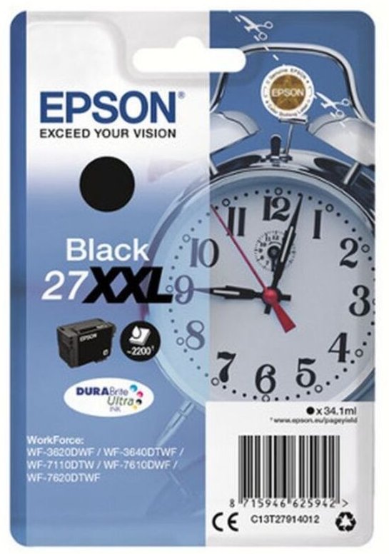 Epson Singlepack Black 27XXL DURABrite Ultra Ink
