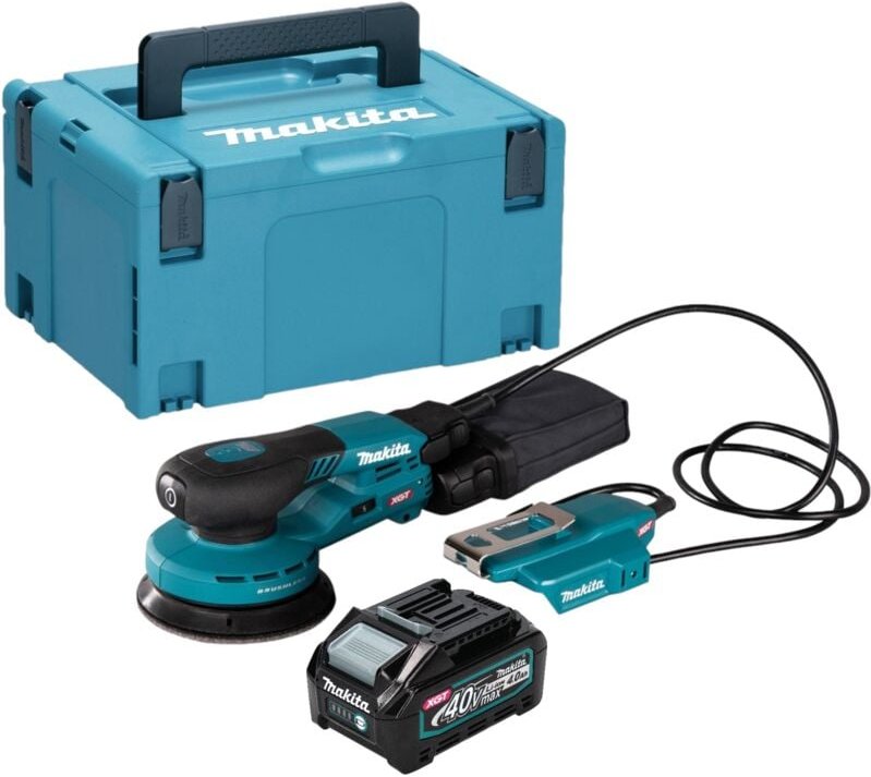 Makita BO 003 CGM101 Akku Exzenterschleifer 40 V max. 125 mm 3,0 mm Hub Brushless + 1x Akku 4,0 Ah + Makpac - ohne Ladeg...