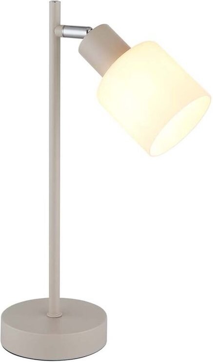 Tischlampe Beistellleuchte Nachttischleuchte schwenkbar 1x E14 sand Glas opal