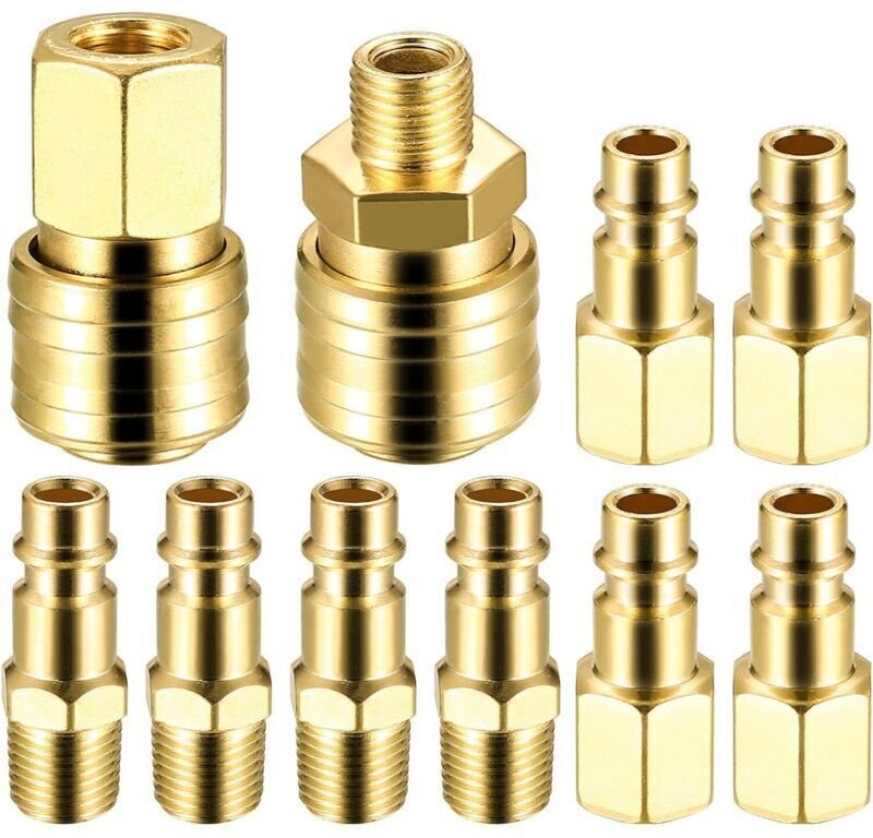 10 x Euro 1/4 NPT Druckluftverschraubung, 1/4" BSP Schnellkupplungs-Schlauchflansche, Druckluft-Schnellkupplungs-Schlauc...