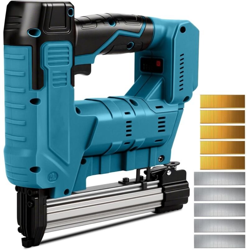 18GA Nagelpistole, kompatibel mit Makita 18V Akku, 2-in-1 Akku-Brad-/Elektrotacker, 500 Nägel und 500 Klammern im Liefer...