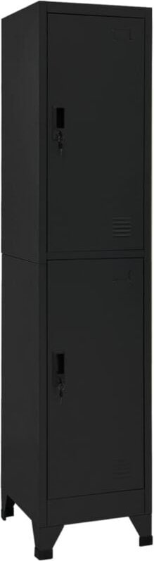 Schließfachschrank Schwarz 38x45x180 cm Stahl - Vidaxl