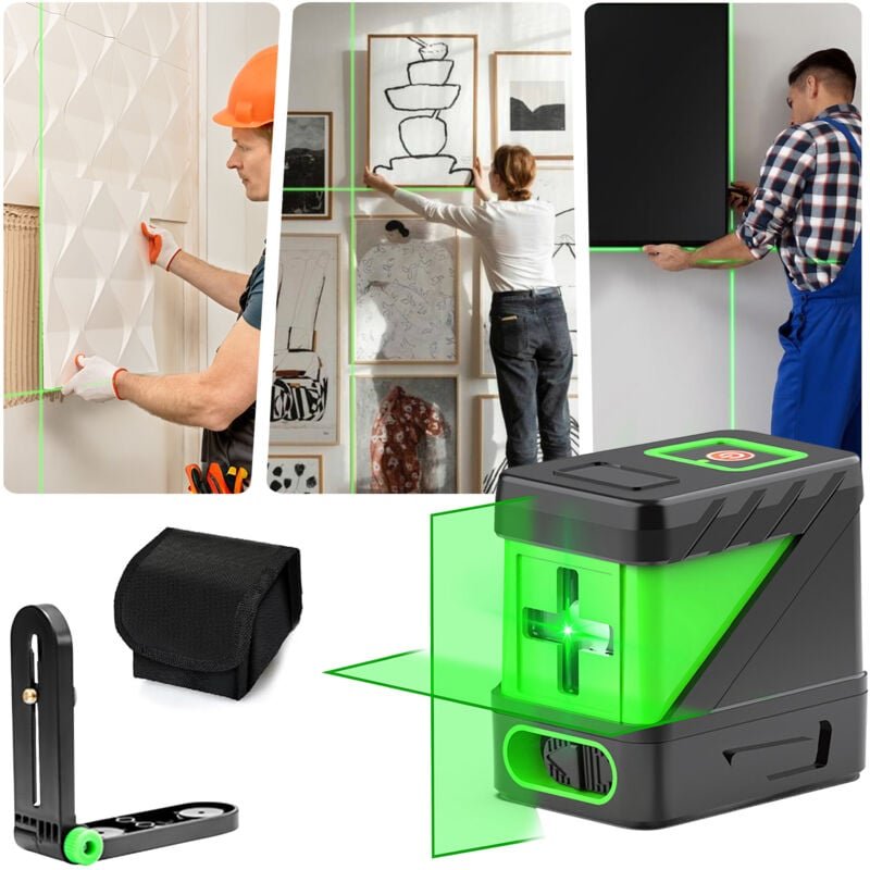 Sdlogal - Grüner Kreuzlaser umschaltbare selbstnivellierende Laserlinie, mit Sockel, Kreuz /Horizontal /Vertikallinie, 2...