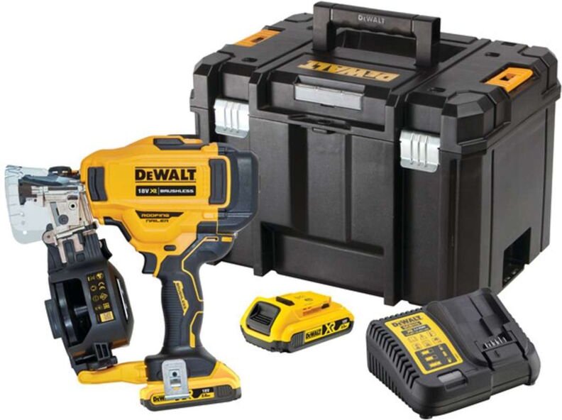 DCN45RND2 Akku Dachpappennagler Nagler für Dachdecker bürstenlos 18V 2Ah Koffer tstak - Dewalt