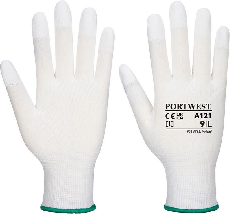 Handschuh mit beschichteter PU-Farbe: Weiß, Größe XXS - Portwest