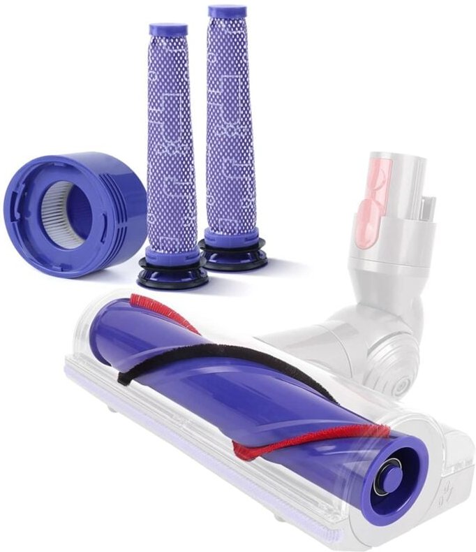 Rollenbürste + Vor- und Nach-HEPA-Filter-Kombination, kompatibel mit Staubsauger-Ersatzteilen, Ersatz für Dyson V7 V8