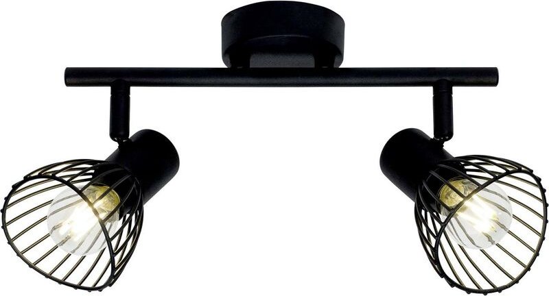 Brilliant - Lampe Elhi Spotrohr 2flg schwarz 2x D45, E14, 40W, geeignet für Tropfenlampen (nicht enthalten) Köpfe schwen...