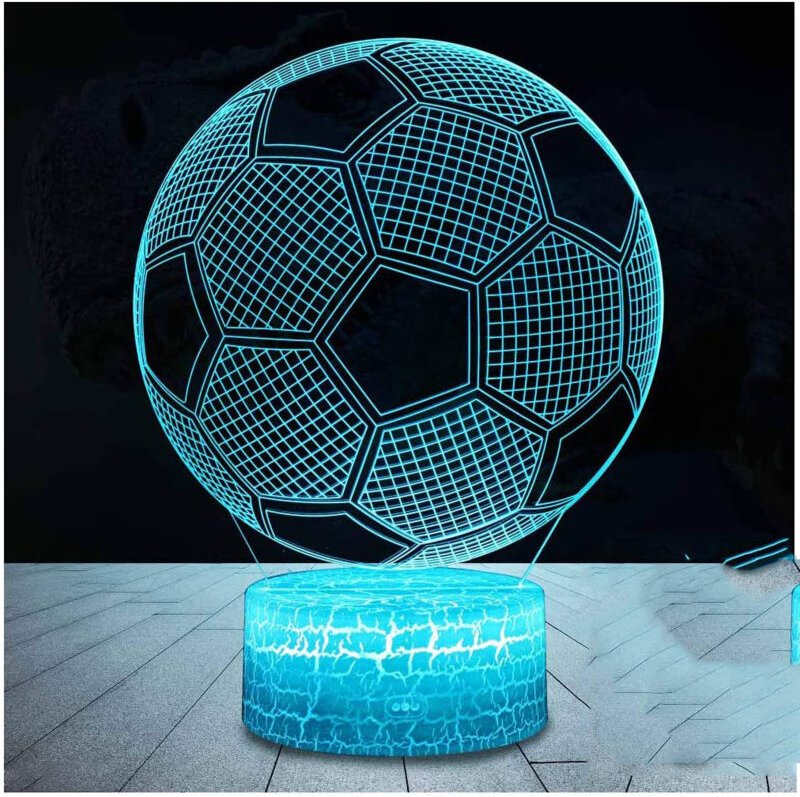 3D-LED-Fußball-Nachtlicht mit Fernbedienung, 7 wählbaren Farben, Touch-Schalter, dimmbarem USB-Nachtlicht, Geburtstagsge...