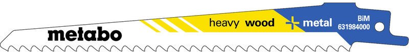 100 Säbelsägeblätter 'heavy wood + metal' 150 x 1,25 mm, BiM, 3,2 mm/ 5,1 tpi (6 - Metabo